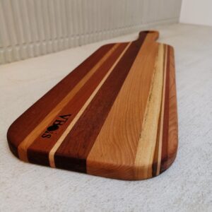 Planche apéro en hêtre, sipo et teck 69x19cm