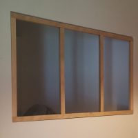Verrière en hêtre, vitrage 4mm