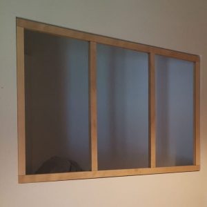 Verrière en hêtre, vitrage 4mm