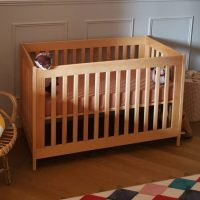 Lit enfant 120x60cm deux niveaux en hêtre